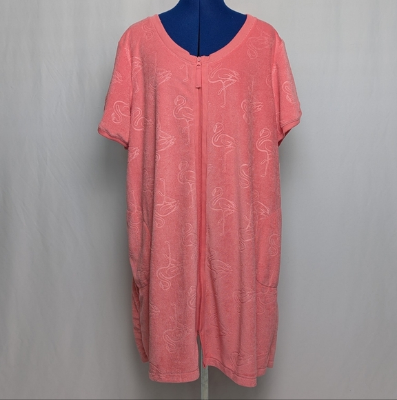 NWT Croft & Barrow Coral Flamingo Swim Cover-Up - Picture 1 of 7